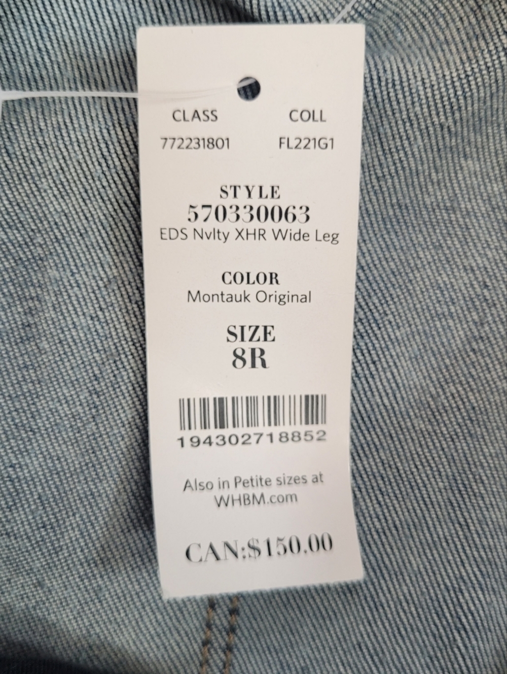 *NWT* WHBM High Rise Mariner Wide Leg Everyday Soft Jeans Sz 8R - Picture 6 of 12